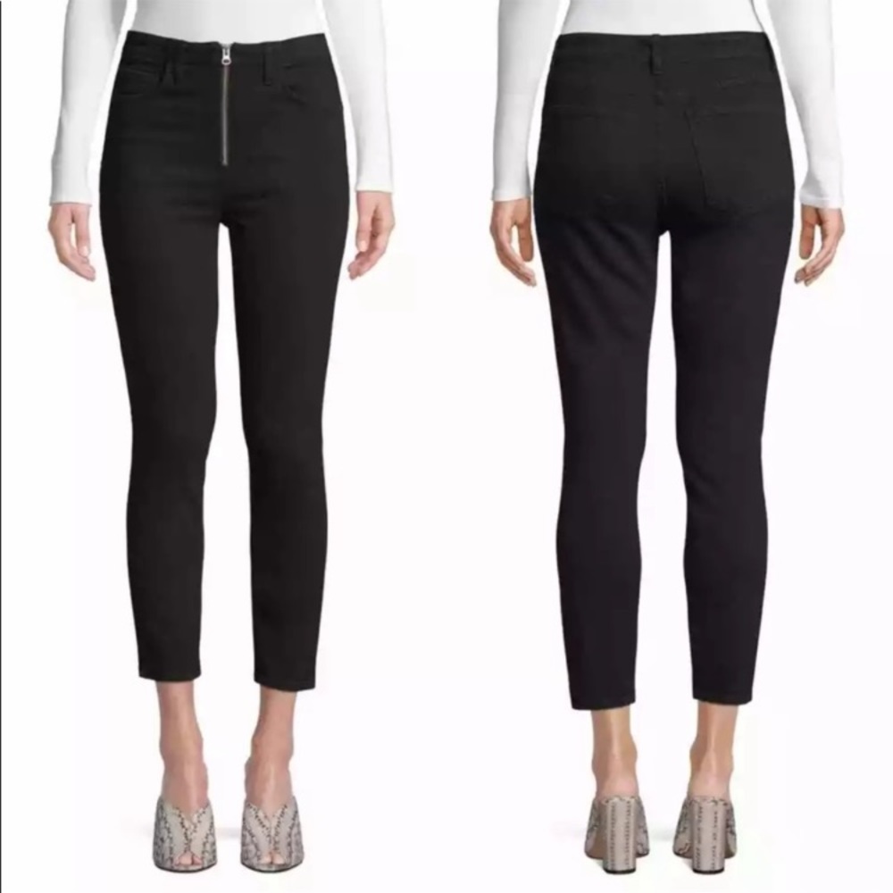 Agolde Nico Exposed Zip High Rise Slim Raven